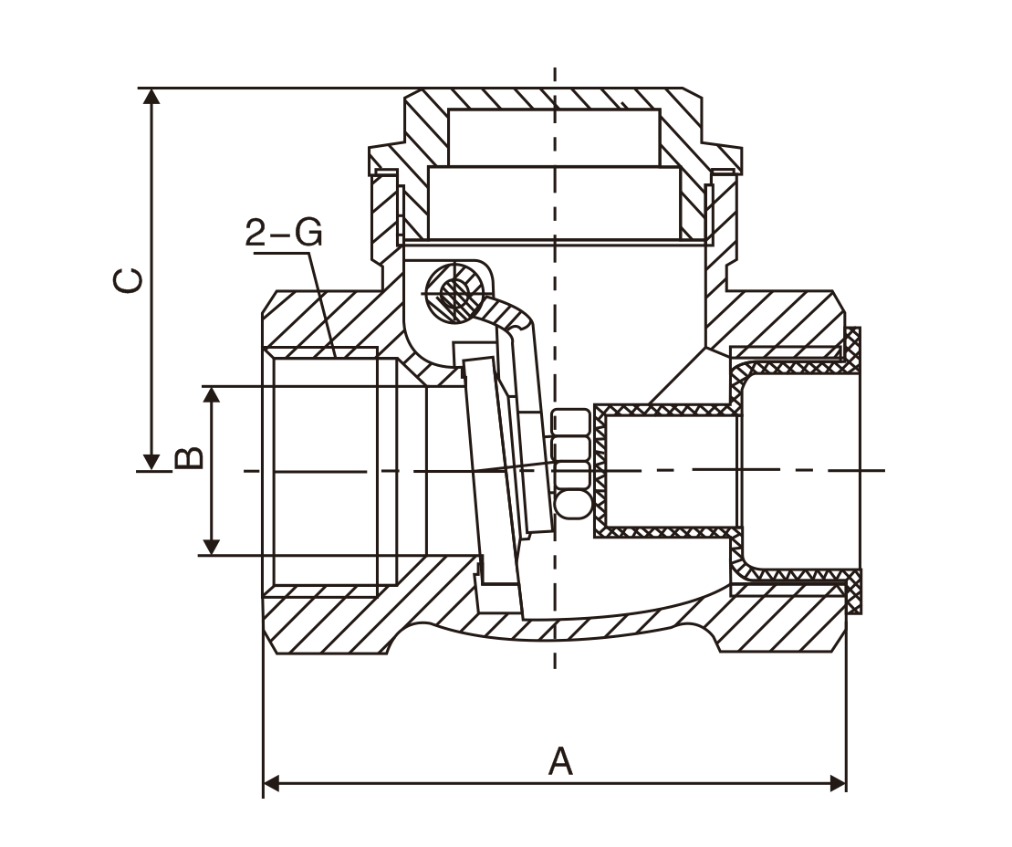 黃銅卧(wò)式止回(hui)閥(圖1)